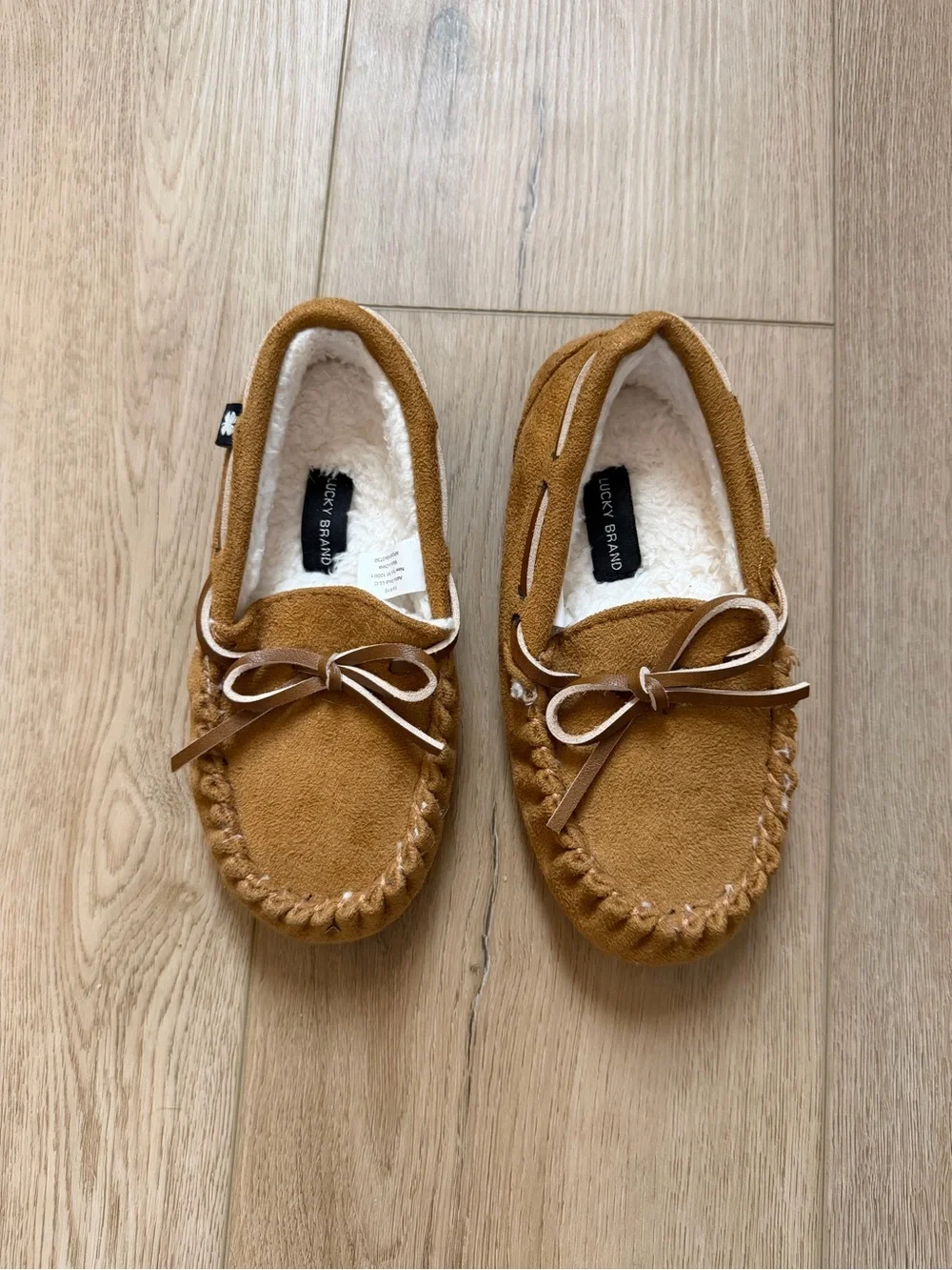 Lucky Brand Kids Tan Suede Moccasin Slippers